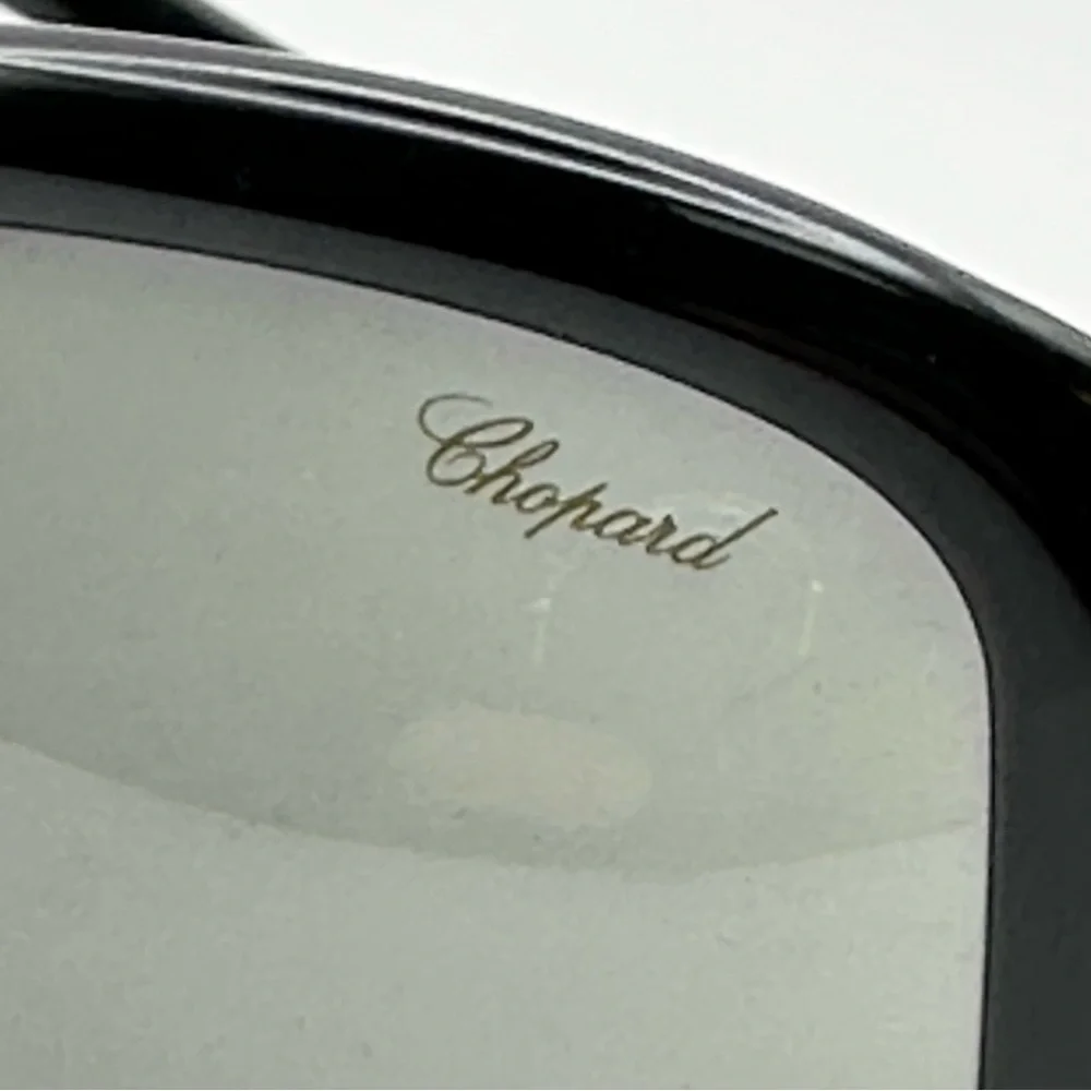 Chopard Rectangle Black Sunglasses Polka Dot Crystals RARE